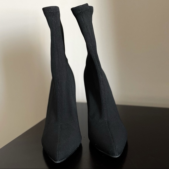 Knit Detail Glass Heeled Sock Boots - Picture 4 of 4